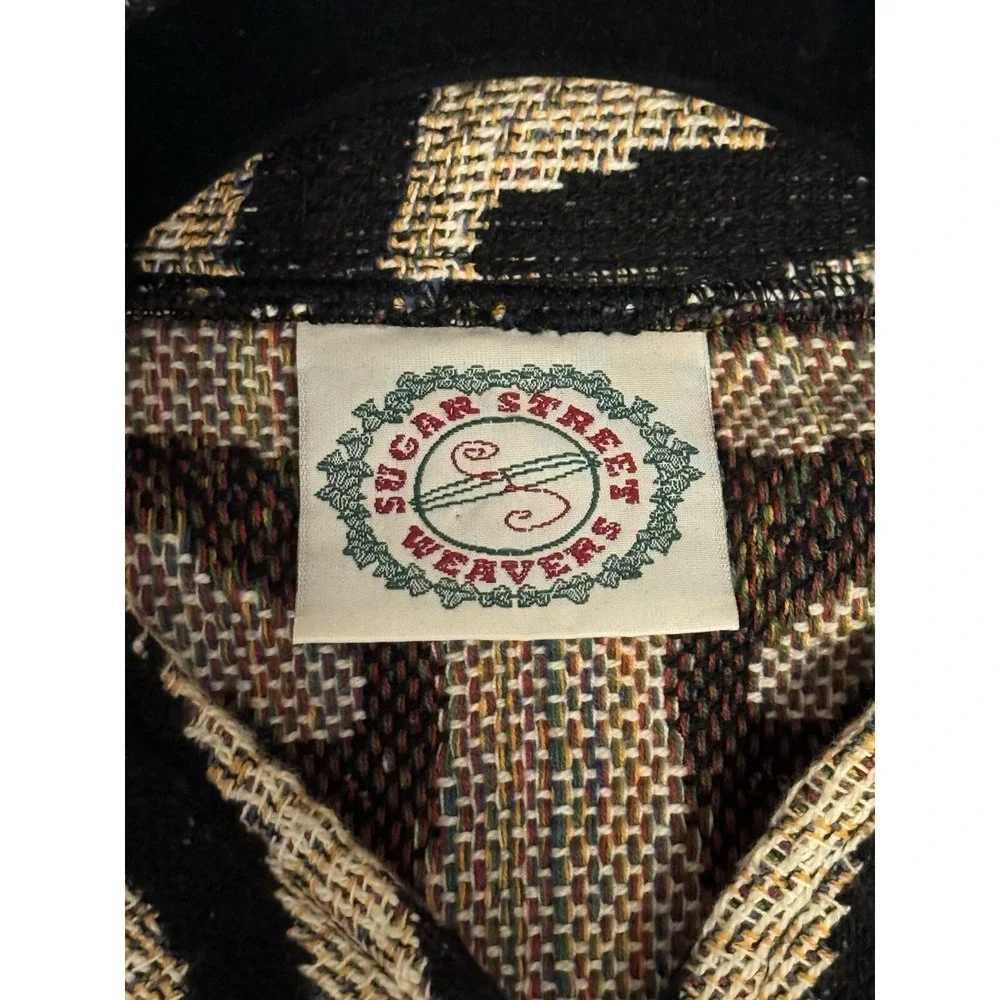 Vintage Sugar Street Women M Cotton‎ Weavers Animal Print Safari Tapestry Jacket
